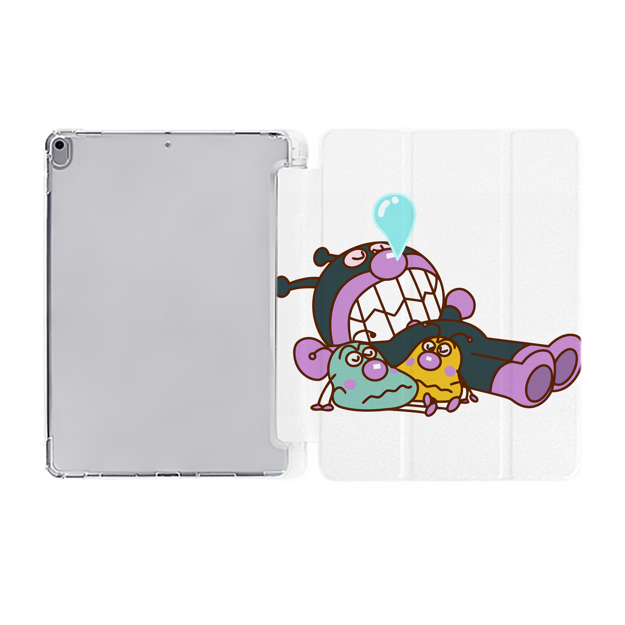（画像用） アンパンマン Anpanman IPad ケース ペン収納付き 三つ折りスタンド PUレザー×シリコン 対応機種9.5/10.5/10.9インチ